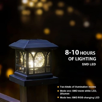 Courtyard Solar Powered Pillar Light Decorative Path Light 3w