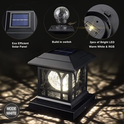 Courtyard Solar Powered Pillar Light Decorative Path Light 3w