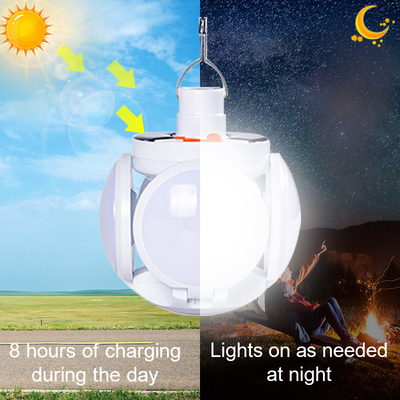 Folding LED Soccer Ball Lamp USB Charge Search Light For Camping
