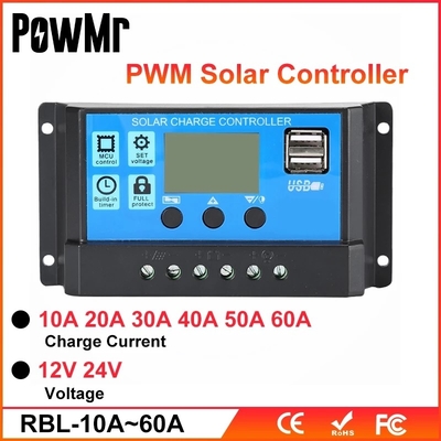 PWM Solar Charge Panel Controll Regulator 10A 20A 30A 40A 12V 24V 36V 48V