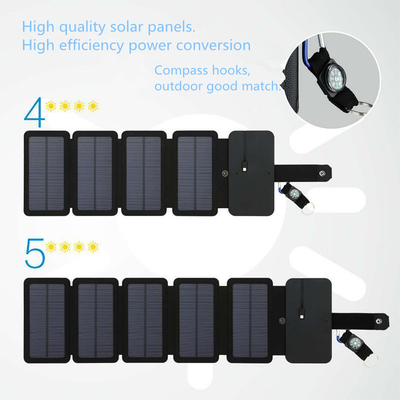 10W Foldable Solar Panel 5V 2.1A USB Output Devices For Smartphones